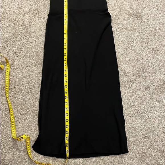 Free People Black Ribbed Pencil Side Slit Midi Skirt - Picture 5 of 7